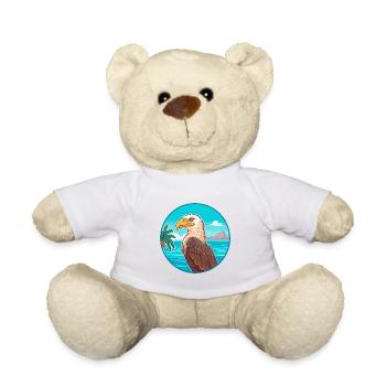 Adler Aquarell Cartoon Kawaii Clipart Tier - Teddy - Weiß - Vorne