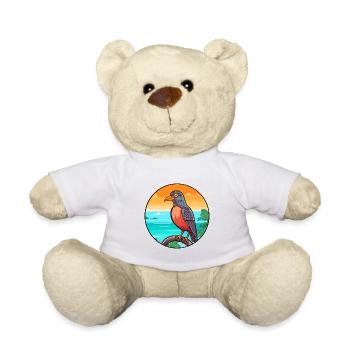 Kuckuck Aquarell Cartoon Kawaii Clipart Tier - Teddy - Weiß - Vorne