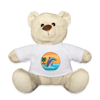 Dolphin Watercolor Cartoon Kawaii Clipart Animal - Teddy Bear - white - Front