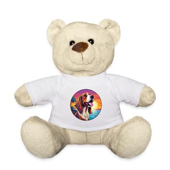 Artois Hund Rasse Bunte Karikatur Aquarell - Teddy - Weiß - Vorne