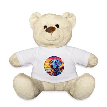 Argentinische Hunderasse buntes Cartoon-Aquarell - Teddy - Weiß - Vorne