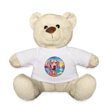Braque Saint Germain Dog Breed Colorful Cartoon Wa - Teddy Bear - white - Front