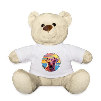 Chesapeake Bay Retriever Dog Breed Colorful Cartoo - Teddy Bear - white - Front