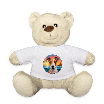 Chien Fox Terrier chilien race coloré Cartoon Wat - Nounours - blanc - Devant