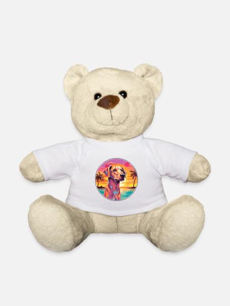 Kretische Hunderasse bunte Karikatur Aquarell - Teddy - Weiß
