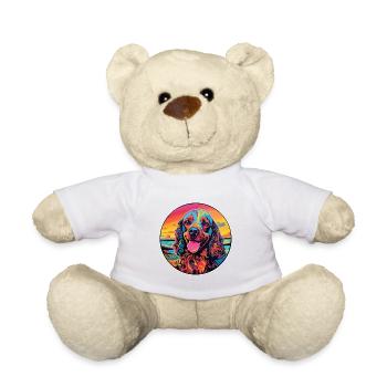 Cocker anglais épagneul chien race dessin animé coloré - Nounours - blanc - Devant
