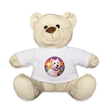 Anglais Terrier Blanc Chien Race Coloré Cartoon W - Nounours - blanc - Devant