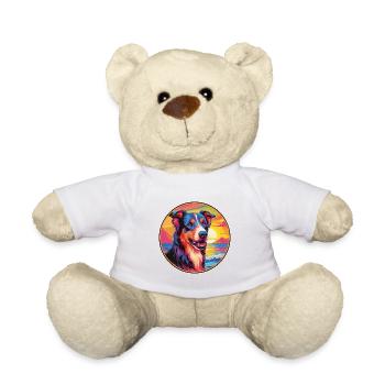 Majorque Berger Chien Race Coloré Cartoon Waterc - Nounours - blanc - Devant