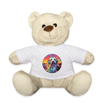 Vieux chien de berger anglais race de chien coloré dessin animé Wa - Nounours - blanc - Devant