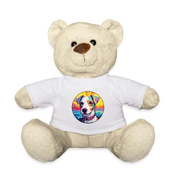 Parson Russell Terrier Hunderasse Bunte Karikatur - Teddy - Weiß - Vorne