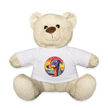 Polonais Lévrier Chien Race Coloré Cartoon Waterc - Nounours - blanc - Devant