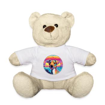 Plummer Terrier Hund Rasse Bunte Karikatur Waterco - Teddy - Weiß - Vorne