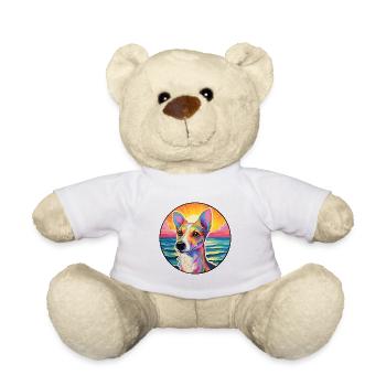 Portuguese Podengo Dog Breed Colorful Cartoon Wate - Teddy Bear - white - Front