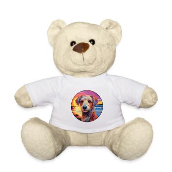 Taigan Kyrgyz Taighany Dog Breed Colorful Cartoon - Teddy Bear - white - Front