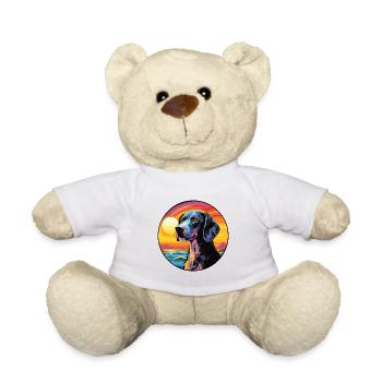 Sibirische dreifarbige Hunderasse Bunte Karikatur - Teddy - Weiß - Vorne