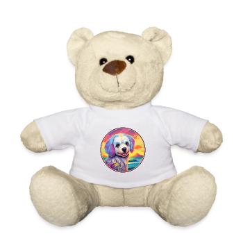 Tahltan Bear Dog Breed Colorful Cartoon Watercolor - Teddy Bear - white - Front
