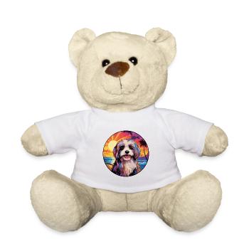 Tibet Terrier Hunderasse Bunte Karikatur Waterco - Teddy - Weiß - Vorne