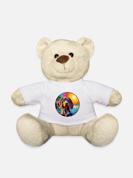 Westfälische Dachsbracke Hunderasse Bunte Karikatur - Teddy - Weiß