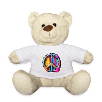 Love Peace and Harmonie / Hippie / Freiheit - Teddy - Weiß - Vorne