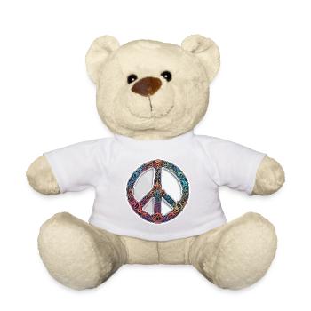 Love Peace and Harmonie / Hippie / Freiheit - Teddy - Weiß - Vorne