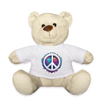Love Peace and Harmonie / Hippie / Freiheit - Teddy - Weiß - Vorne