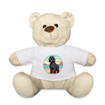 Race de chien Terrier russe noir Cartoon Kawaii Dog - Nounours - blanc - Devant