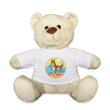 Chien-loup tchécoslovaque race chien dessin animé Kawaii chien - Nounours - blanc - Devant