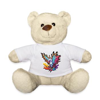 Phoenix / Bird / Animal / Mythical Creature / Fire - Teddy Bear - white - Front