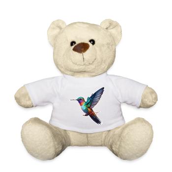 Hummingbird / Bird / Animal / Flying / Wings / Feathers - Teddy Bear - white - Front