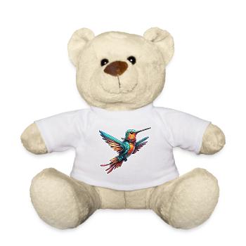 Hummingbird / Bird / Animal / Flying / Wings / Feathers - Teddy Bear - white - Front