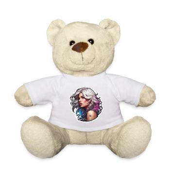 Rocker Girl / Punkrock / Frau / bunte Haare / cool - Teddy - Weiß - Vorne