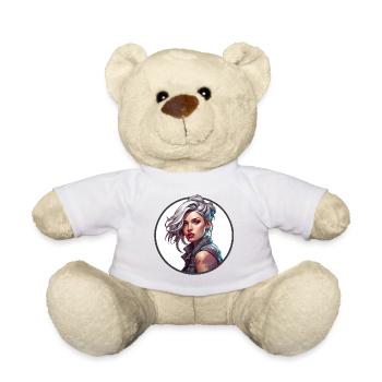 Rocker Girl / Punkrock / Frau / bunte Haare / cool - Teddy - Weiß - Vorne