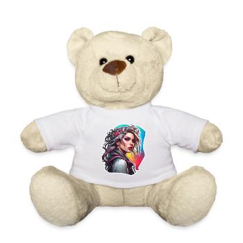 Rocker Girl / Punkrock / Frau / bunte Haare / cool - Teddy - Weiß - Vorne