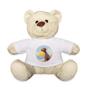 Allemand Pointer à poil dur chien race Cartoon Kawaii - Nounours - blanc - Devant