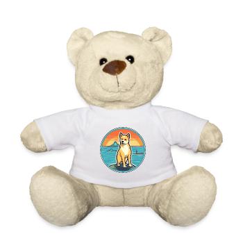 Korean Jindo Dog Breed Cartoon Kawaii Clipart Dog - Teddy Bear - white - Front