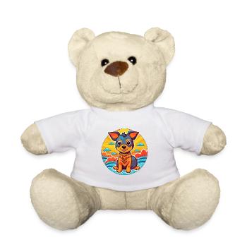 Ovtcharka de race de chien d’Asie centrale Cartoon Kawaii - Nounours - blanc - Devant