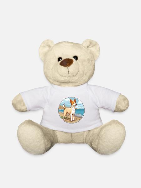 Portugiesisch Podengo Pequeno Hunderasse Cartoon Haustier - Teddy - Weiß