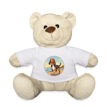 Poitevin Hound Dog Breed Cartoon Kawaii Clipart - Teddy Bear - white - Front