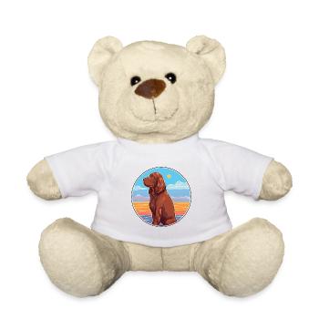 Sussex Spaniel Dog Breed Cartoon Kawaii Clipart - Teddy Bear - white - Front
