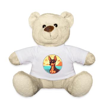 Russian Toy Terrier Dog Breed Cartoon Kawaii Dog - Teddy Bear - white - Front