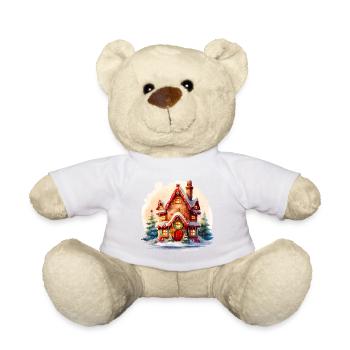 Maison en pain d’épice aquarelle - Nounours - blanc - Devant
