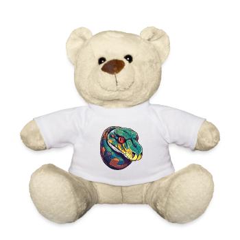 Anaconda Aquarelle Colorée Dessin Animé Kawaii Animal - Nounours - blanc - Devant