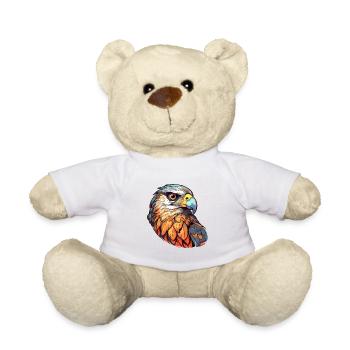 Falcon Colorful Watercolor Cartoon Kawaii Animal - Teddy Bear - white - Front