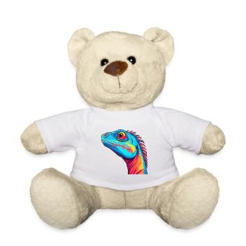 Eidechse Buntes Aquarell Cartoon Kawaii Tier - Teddy - Weiß - Vorne