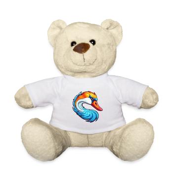 Schwan Buntes Aquarell Cartoon Kawaii Tier - Teddy - Weiß - Vorne