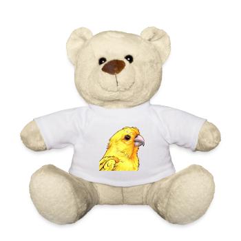 Canari Aquarelle Colorée Dessin Animé Kawaii Animal - Nounours - blanc - Devant