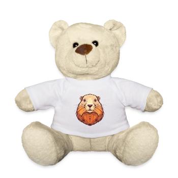Murmeltier buntes Aquarell Cartoon Kawaii Tier - Teddy - Weiß - Vorne