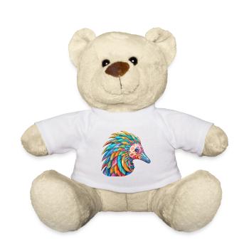 Echidna Aquarelle Colorée Dessin Animé Kawaii Animal - Nounours - blanc - Devant