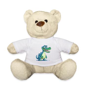 Crocodile Aquarelle Colorée Dessin Animé Kawaii Anima - Nounours - blanc - Devant