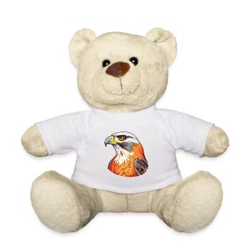 Falcon Colorful Watercolor Cartoon Kawaii Animal - Teddy Bear - white - Front